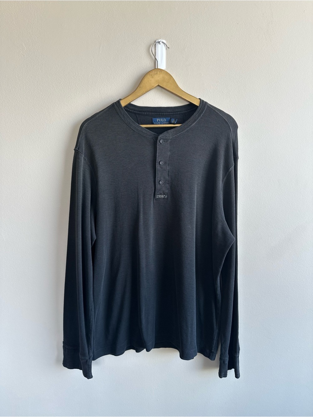 Polo by Ralph Lauren Black Long-Sleeve Henley Shirt